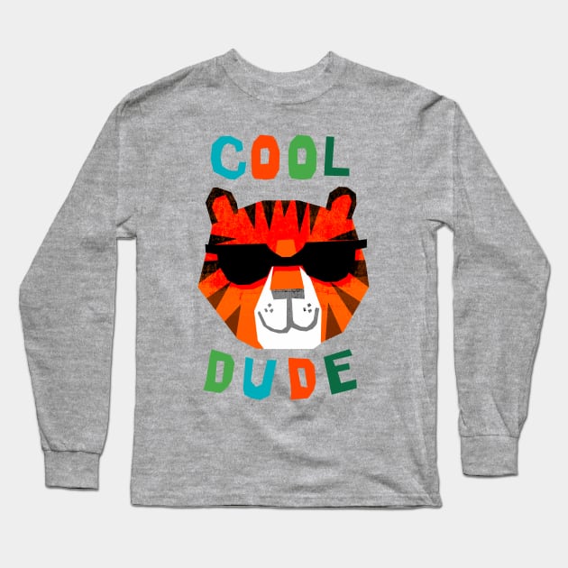 cool dude kids tiger shirt Long Sleeve T-Shirt by wacka